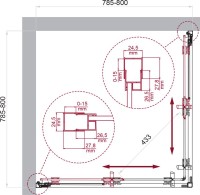 Душевой уголок BelBagno Luce A-2-80-C-Cr 80x80, профиль хром, стекло прозрачное
