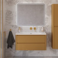 Мебель для ванной комнаты Cezares Relax 100 подвесная, 2 ящика, брашированное золото