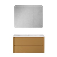 Мебель для ванной комнаты Cezares Relax 100 подвесная, 2 ящика, брашированное золото