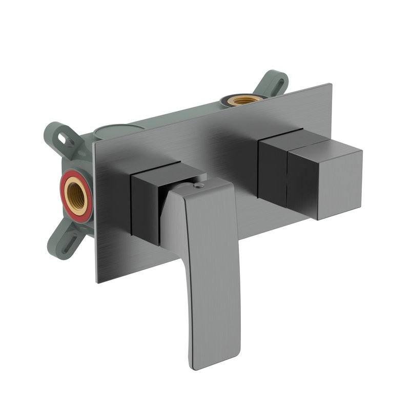 Встраиваемый смеситель для душа и ванны Raglo R01.273.09 С ВНУТРЕННЕЙ ЧАСТЬЮ, графит