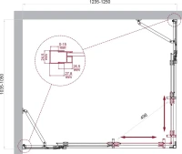 Душевой уголок BelBagno Luce AH-22-125/105-C-Cr профиль хром, стекло прозрачное