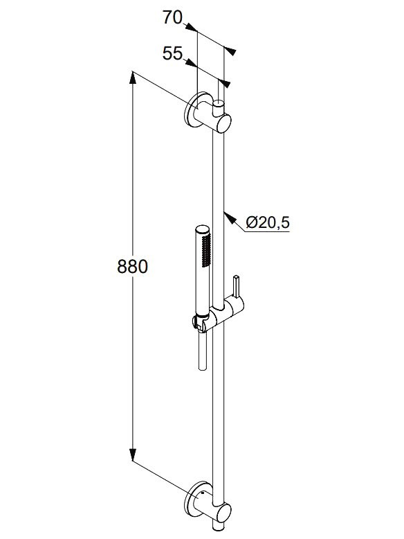Душевой гарнитур Kludi Nova Fonte Puristic 20840N5-15 брашированный никель PVD