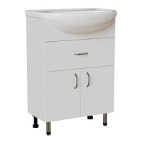 Тумба с раковиной Mixline Мистраль 60 глянцевая белая, в разборе