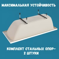 Комплект Акриловая ванна 1MarKa Modern Стандарт 1+ 130x70 см, пристенная, белая, со сливом-переливом