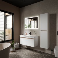 Мебель для ванной комнаты Sancos Smart 100 см белый глянец