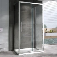 Душевой уголок Abber Schwarzer Diamant AG30130H-S80-S80 130х80, профиль хром, стекло прозрачное