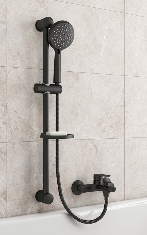 Душевой гарнитур Cersanit Лара (Lara) 68146 матовый черный