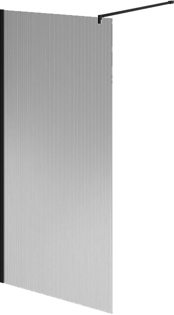 Душевая перегородка KERAMA MARAZZI Cristallo CT.120.WI.BLK.M 120 см, профиль матовый черный, стекло рифленое