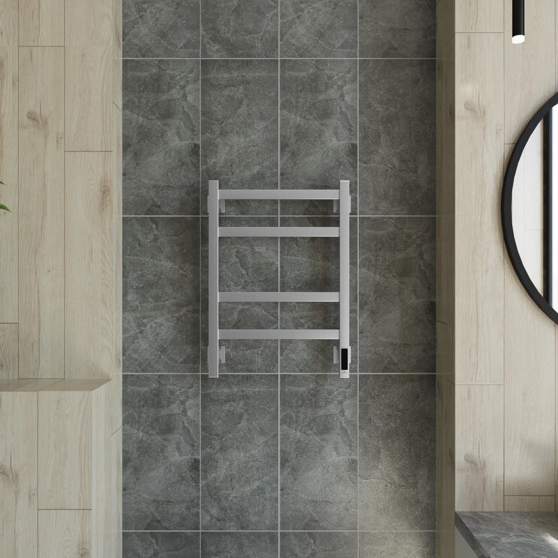 Полотенцесушитель электрический Grota Nosto 430х600 NM EL 60x45 см, подключение справа, слева, скрытое подключение справа, матовый хром, лесенка