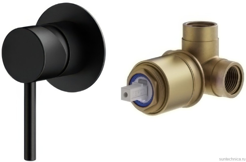 Встраиваемый смеситель для душа и ванны Plumberia Selection Ixo KITXO1135NO С ВНУТРЕННЕЙ ЧАСТЬЮ, матовый черный