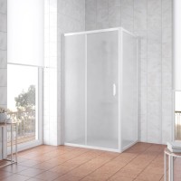 Душевой уголок Vegas Glass ZP+ZPV NOVO 140*80 01 10 профиль белый, стекло сатин