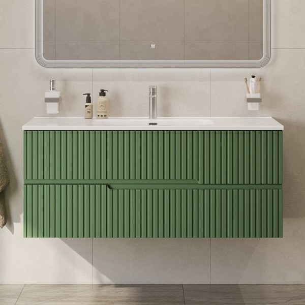 Тумба с раковиной Cezares Duet 120 фисташковый софт, раковина Cezares CZR-8095-120