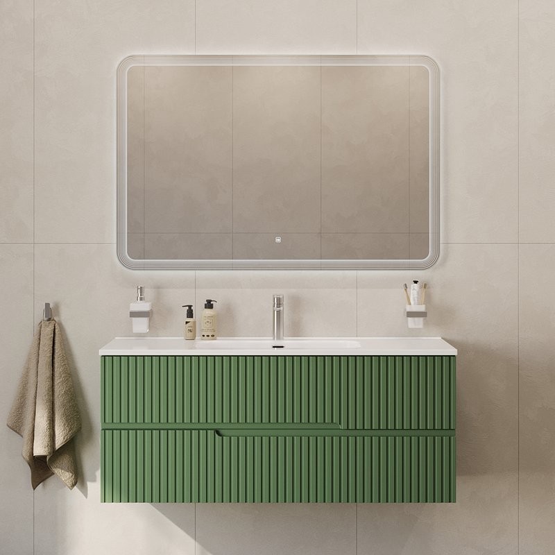 Тумба с раковиной Cezares Duet 120 фисташковый софт, раковина Cezares CZR-8095-120