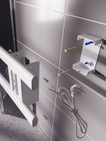 Полотенцесушитель электрический Altasan Каспий Проф СП5015БМ 15x50 см, подключение справа, скрытое подключение справа, матовый белый, из стали