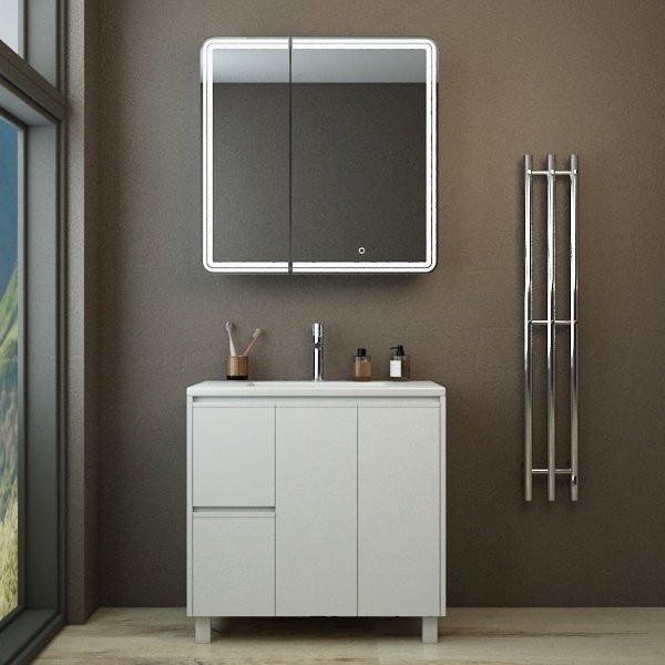 Мебель для ванной комнаты Emmy Вега 80 напольная, белая