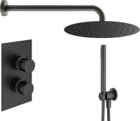 Душевой комплект Plumberia Selection Ixo KITXOT18QNO С ВНУТРЕННЕЙ ЧАСТЬЮ, черный матовый