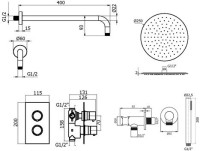 Душевой комплект Plumberia Selection Ixo KITXOT18QNO С ВНУТРЕННЕЙ ЧАСТЬЮ, черный матовый