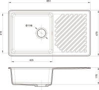 Мойка кухонная GranFest Quarz Z 53 черная