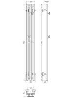 Полотенцесушитель водяной Сунержа Терция Pro 30-0444-1210 120x15 см, матовый белый, I-образный