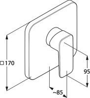 Встраиваемый смеситель для душа и ванны Kludi Pure&Style 406550575 хром