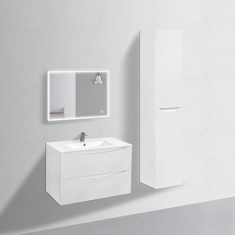 Тумба с раковиной Vincea Mia 80 белая глянцевая, раковина VBS-13980