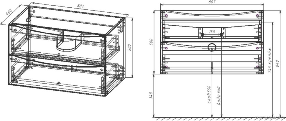Тумба с раковиной Vincea Mia 80 белая глянцевая, раковина VBS-13980