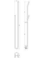 Полотенцесушитель электрический Сунержа Локон 31-0888-1612 160x10 см, подключение слева, скрытое подключение слева, матовый черный, I-образный