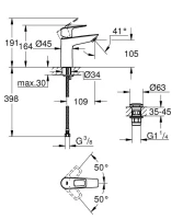 Смеситель для раковины GROHE BauLoop, однорычажный, хром Смеситель для раковины GROHE BauLoop, однорычажный, хром
