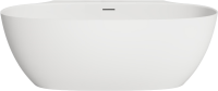 Ванна из искусственного камня Salini Alda Wall S-Stone 170x90 см, пристенная, матовая белая, овальная, с донным клапаном