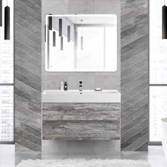 Мебель для ванной Cezares Molveno 46 100 legno grigio, с раковиной Cezares CZR-MIL-100-LVB
