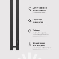 Полотенцесушитель электрический EWRIKA Пенелопа P2 140, черный