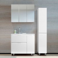 Тумба с раковиной Style Line Барселона 90 Люкс Plus L, с бельевой корзиной