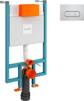 Система инсталляции для унитазов VitrA V-Fix Core 738-5800-01 с кнопкой смыва Root Square 740-2280 хром