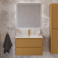 Тумба с раковиной Cezares Relax 80 брашированное золото, раковина Cezares CZR-800/480-LV-MR-NV