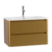 Тумба с раковиной Cezares Relax 80 брашированное золото, раковина Cezares CZR-800/480-LV-MR-NV