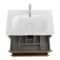 Тумба с раковиной Cezares Relax 80 брашированное золото, раковина Cezares CZR-800/480-LV-MR-NV