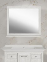 Зеркало ASB-Woodline Толедо 105 белое, патина серебро