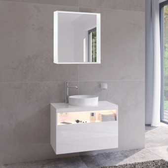 Мебель для ванной Keuco Stageline 32864 80 см, с подсветкой, розеткой и точкой зарядки USB и USB-C, белая