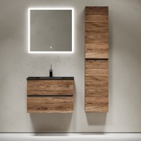 Мебель для ванной комнаты Sancos Urban 70 дуб чарльстон, черная раковина CN7007MB
