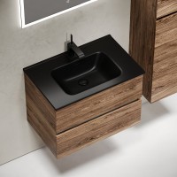 Мебель для ванной комнаты Sancos Urban 70 дуб чарльстон, черная раковина CN7007MB