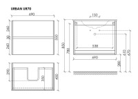 Мебель для ванной комнаты Sancos Urban 70 дуб чарльстон, черная раковина CN7007MB