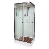 Душевая кабина DTO K408S 80х80, с электрикой, профиль хром, стекло прозрачное