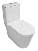 Унитаз-моноблок напольный AZARIO Eagle AZ-80673 безободковый, с микролифтом, глянцевый белый