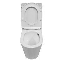 Унитаз-моноблок напольный AZARIO Eagle AZ-80673 безободковый, с микролифтом, глянцевый белый