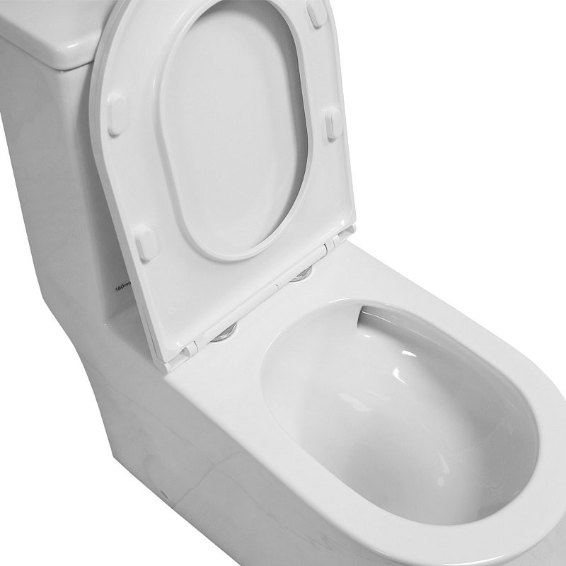 Унитаз-моноблок напольный AZARIO Eagle AZ-80673 безободковый, с микролифтом, глянцевый белый