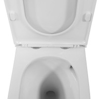 Унитаз-моноблок напольный AZARIO Eagle AZ-80673 безободковый, с микролифтом, глянцевый белый