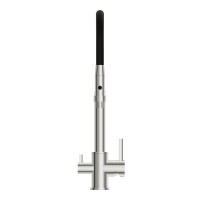 Смеситель для кухни Cersanit Zen 68249 с гибким изливом, черный, хром