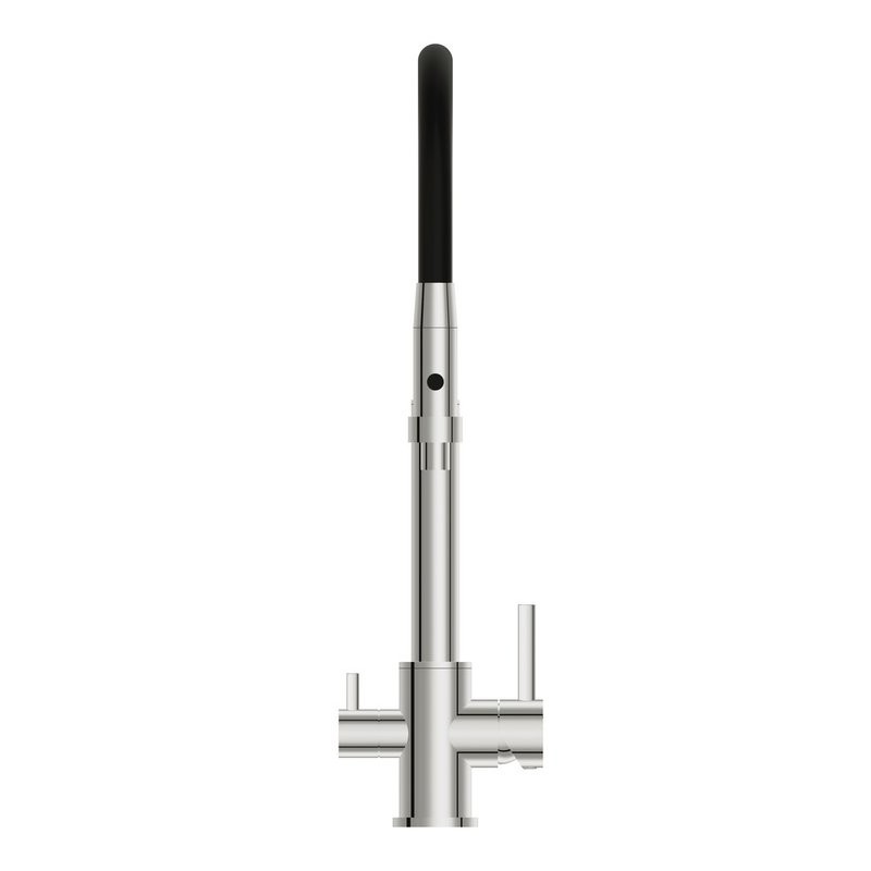 Смеситель для кухни Cersanit Zen 68249 с гибким изливом, черный, хром