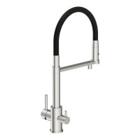 Смеситель для кухни Cersanit Zen 68249 с гибким изливом, черный, хром