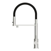 Смеситель для кухни Cersanit Zen 68249 с гибким изливом, черный, хром